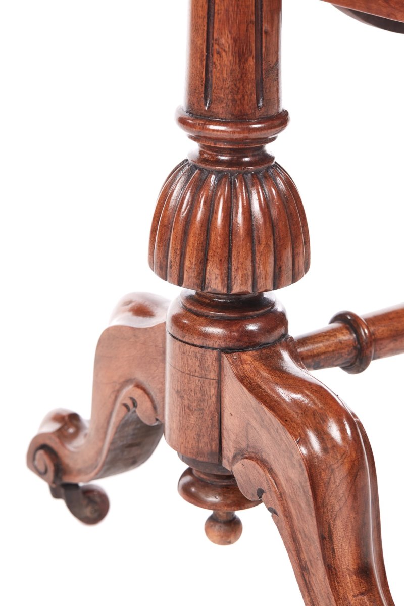 Outstanding Early Victorian 19th Century Inlaid Burr Walnut Writing or Sewing Table - Image 7